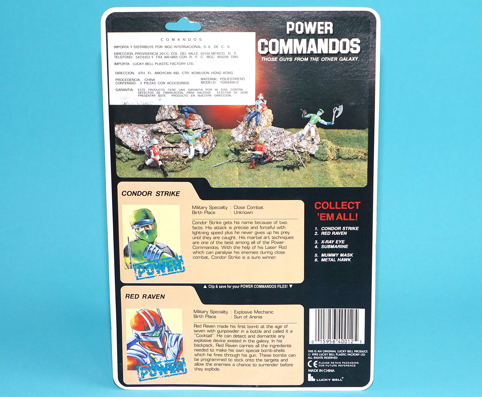 POWER COMMANDOS CONDOR STRIKE & RED RAVEN MOC MOSC 1992 LUCKY BELL GI JOE KO - Image 8