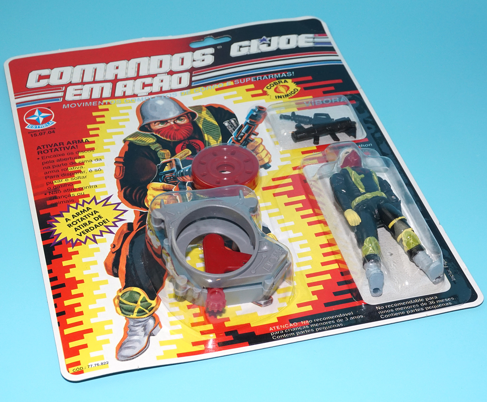 1993 GI JOE COMANDOS EM ACAO VIBORA MOC MOSC 1989 PYTHON OFFICER v1 ESTRELA BRAZIL - Image 4