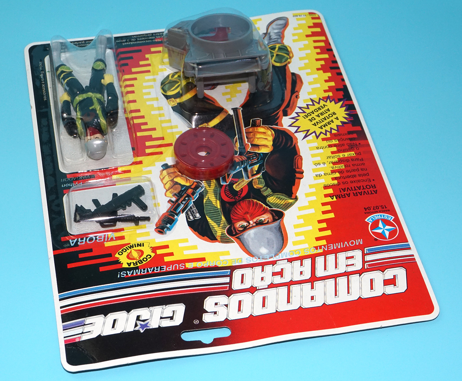 1993 GI JOE COMANDOS EM ACAO VIBORA MOC MOSC 1989 PYTHON OFFICER v1 ESTRELA BRAZIL - Image 6