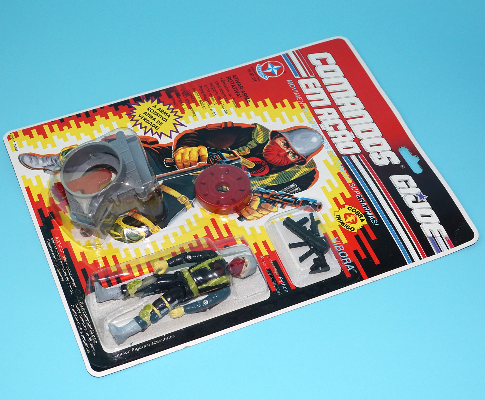 1993 GI JOE COMANDOS EM ACAO VIBORA MOC MOSC 1989 PYTHON OFFICER v1 ESTRELA BRAZIL - Image 7