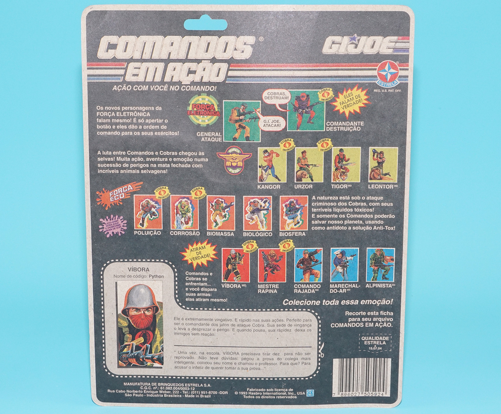 1993 GI JOE COMANDOS EM ACAO VIBORA MOC MOSC 1989 PYTHON OFFICER v1 ESTRELA BRAZIL - Image 8