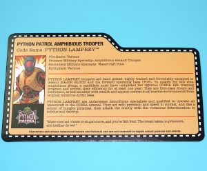 2018 GI JOE PYTHON PATROL LAMPREY v6 FILE CARD HASBRO CLUB CON EXCLUSIVE 25TH 30TH