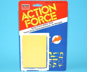 1983 GI JOE ACTION FORCE SPACE FORCE BATTLE GEAR UNCUT FILE CARD CARDBACK PALITOY