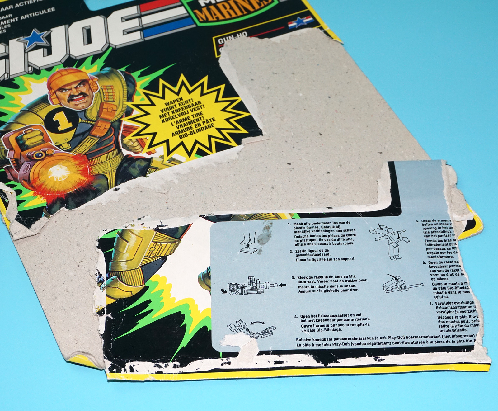 1993 GI JOE MEGA MARINES GUNG-HO v5 UNCUT FILE CARD CARDBACK NL FR BENELUX HASBRO - Image 3