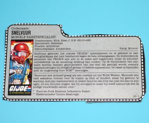 1987 GI JOE FAST-DRAW v1 FILE CARD FILECARD NL DUTCH HASBRO
