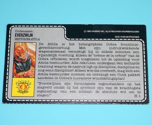 1989 GI JOE WILD BOAR v1 RAZORBACK DRIVER UNCUT FILE CARD NL DUTCH EURO HASBRO