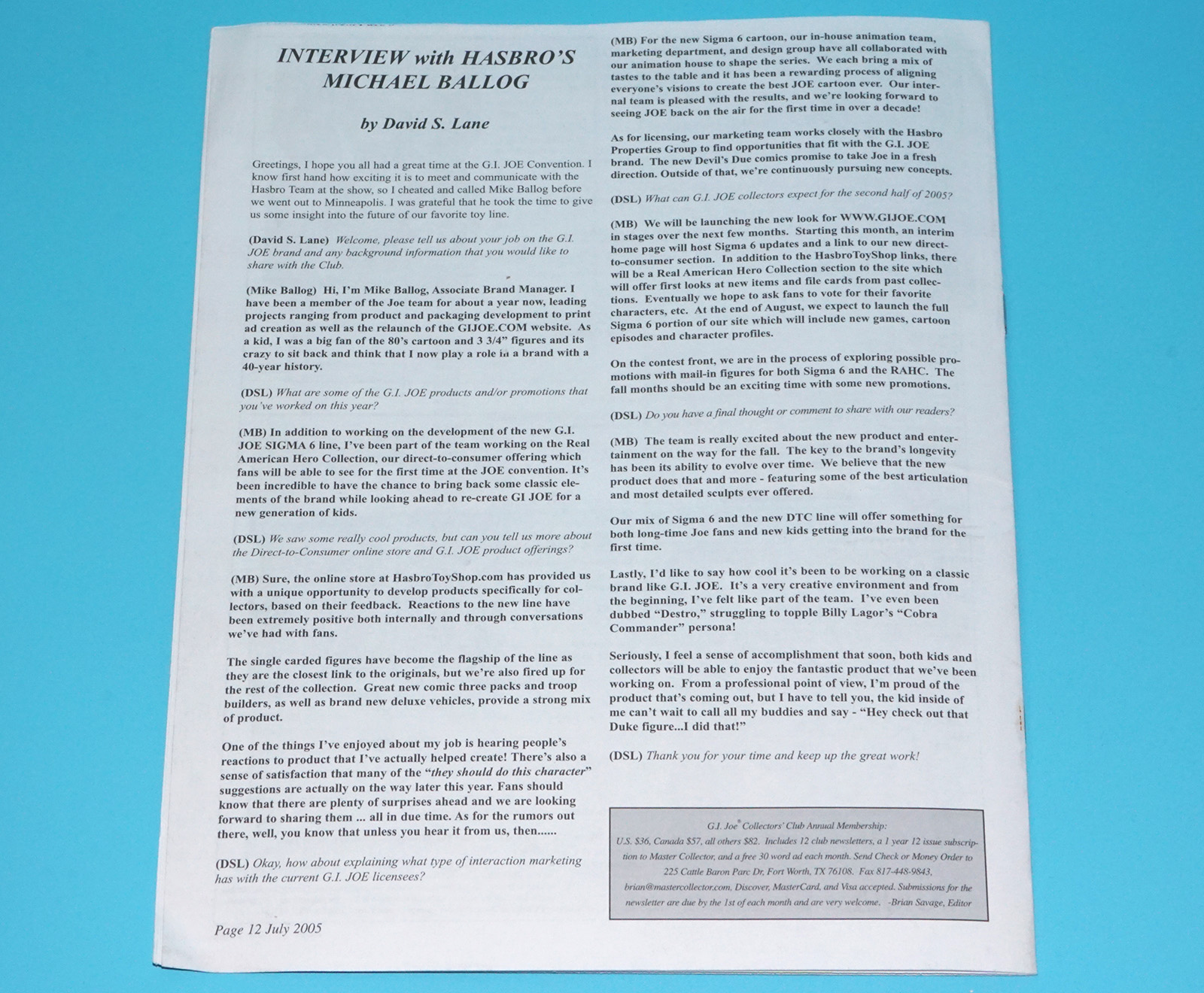 2005 GI JOE COLLECTOR'S CLUB MEMBERSHIP MAGAZINE - Image 7