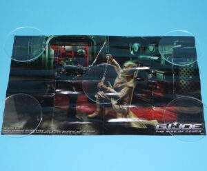 2009 GI JOE ROC CATALOG FOLDOUT MINI POSTER SNAKE EYES VS STORM SHADOW HASBRO