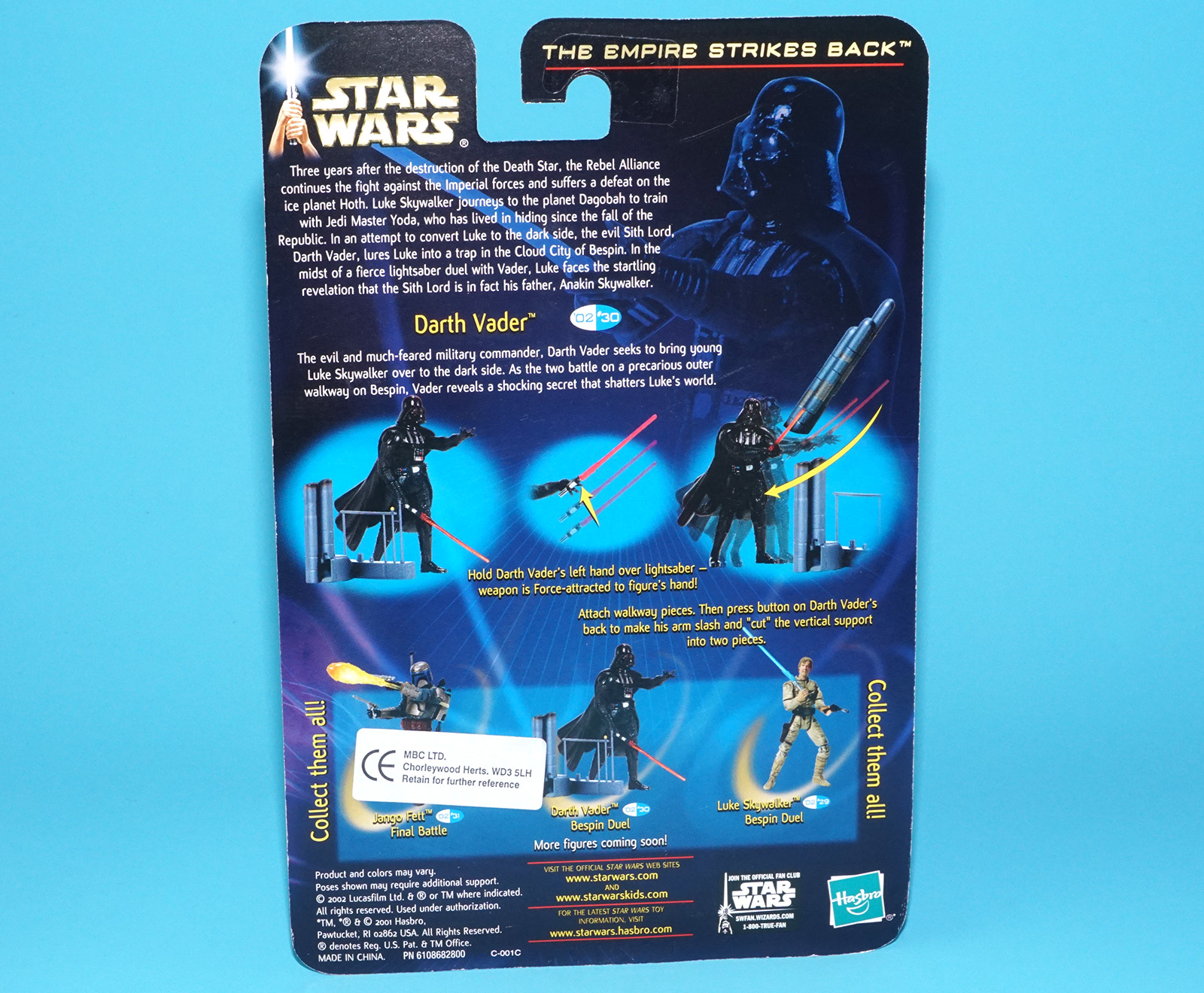 STAR WARS SAGA COLLECTION DARTH VADER BESPIN DUEL MOC MOSC 2002 HASBRO - Image 7