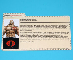 2004 GI JOE ROAD PIG v4 FILE CARD DREADNOK RAMPAGE CON HASBRO CONVENTION