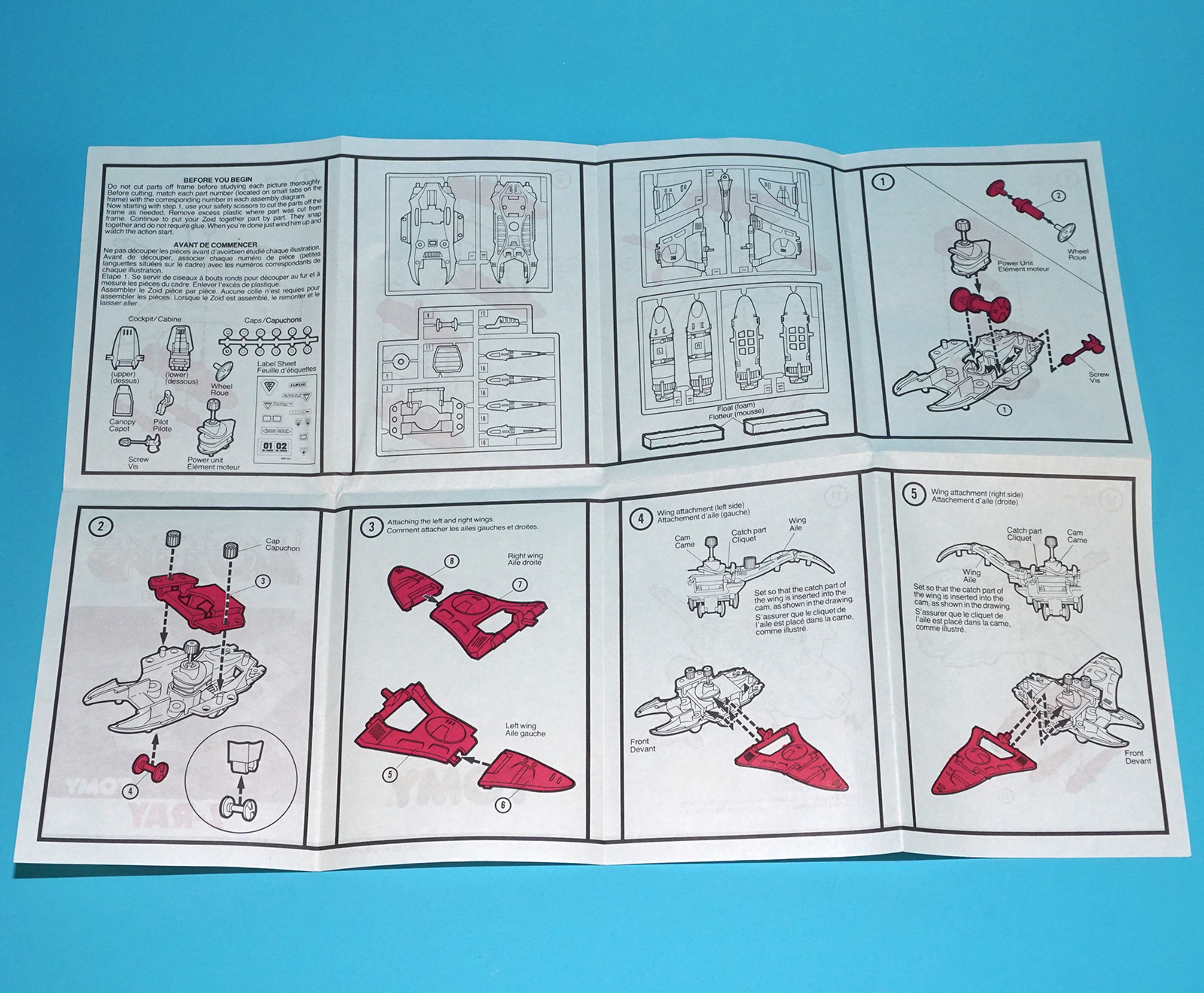 ZOIDS ORIGINAL SPARE INSTRUCTIONS 2580 Z-RAY 1985 TOMY - Image 2
