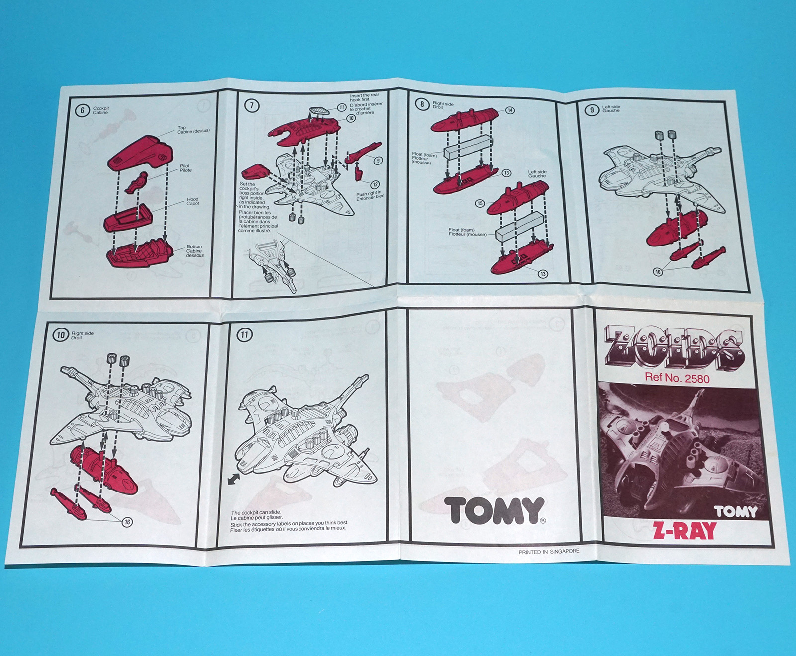 ZOIDS ORIGINAL SPARE INSTRUCTIONS 2580 Z-RAY 1985 TOMY - Image 3