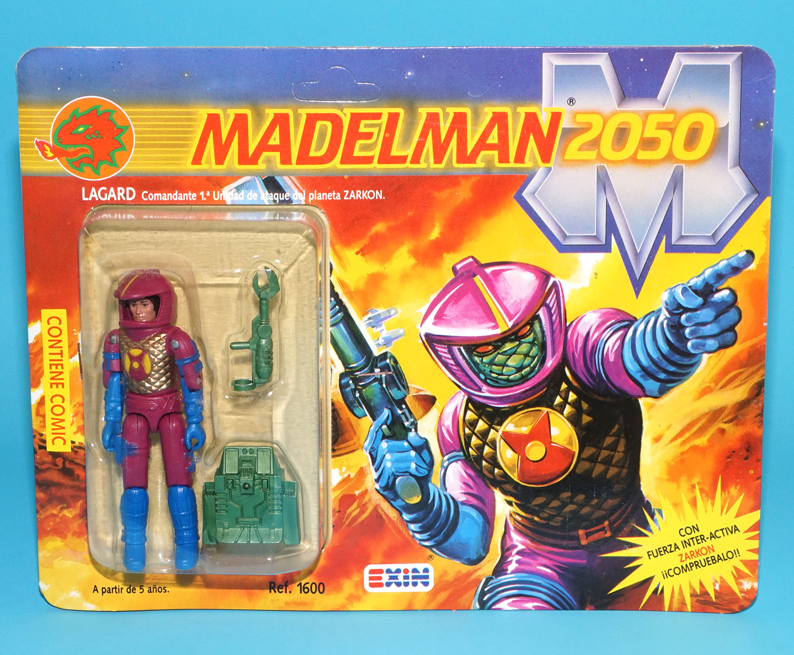 MADELMAN 2050 8 BLISTERS SERIES 1 FULL SET COMPLETE SHIPPER BOX MOC MOSC 1988 EXIN HTF - Image 7