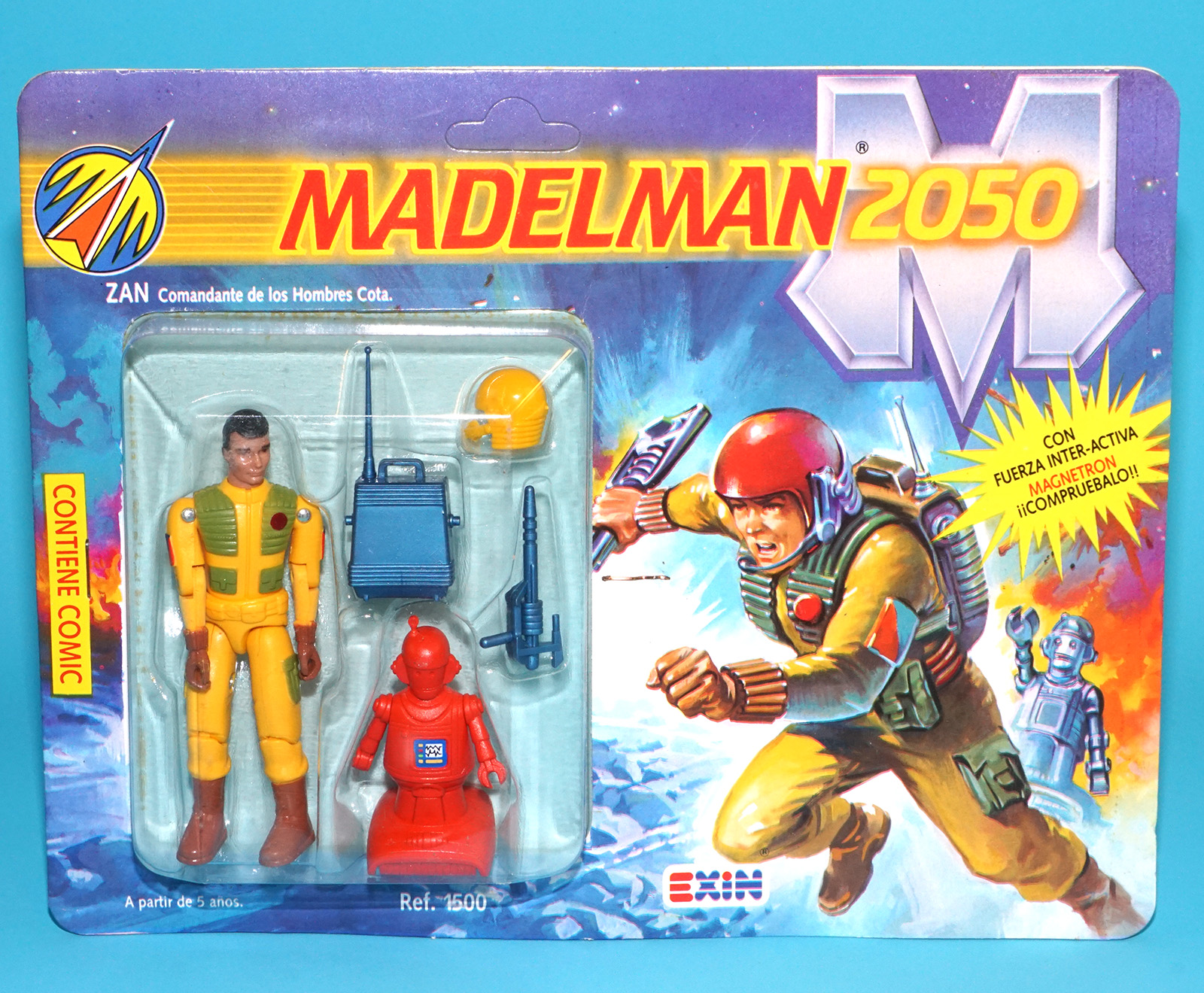 MADELMAN 2050 8 BLISTERS SERIES 1 FULL SET COMPLETE SHIPPER BOX MOC MOSC 1988 EXIN HTF - Image 11