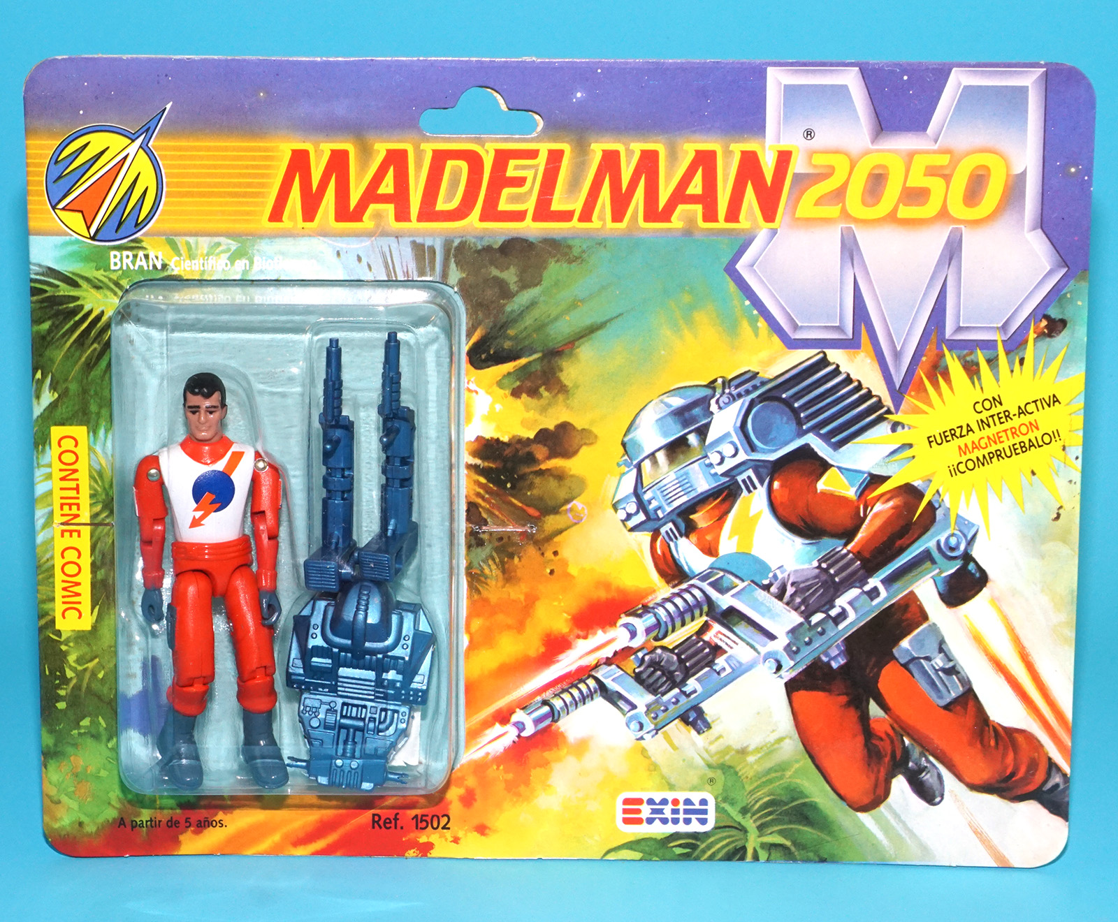 MADELMAN 2050 8 BLISTERS SERIES 1 FULL SET COMPLETE SHIPPER BOX MOC MOSC 1988 EXIN HTF - Image 13