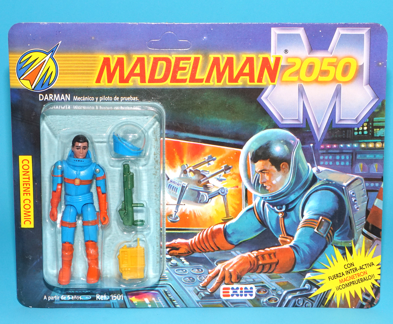 MADELMAN 2050 8 BLISTERS SERIES 1 FULL SET COMPLETE SHIPPER BOX MOC MOSC 1988 EXIN HTF - Image 15