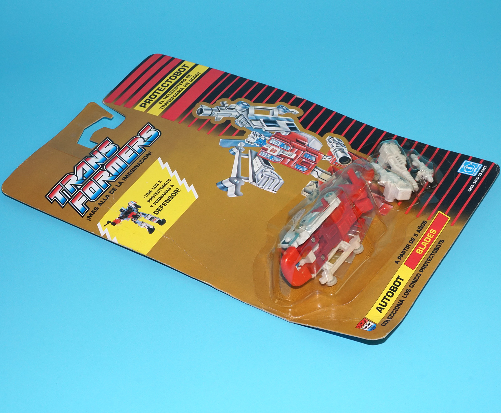 TRANSFORMERS G1 CLASSICS PROTECTOBOTS BLADES MOC MOSC EURO SPANISH CARD 1990 HASBRO INTERNATIONAL SPAIN - Image 3