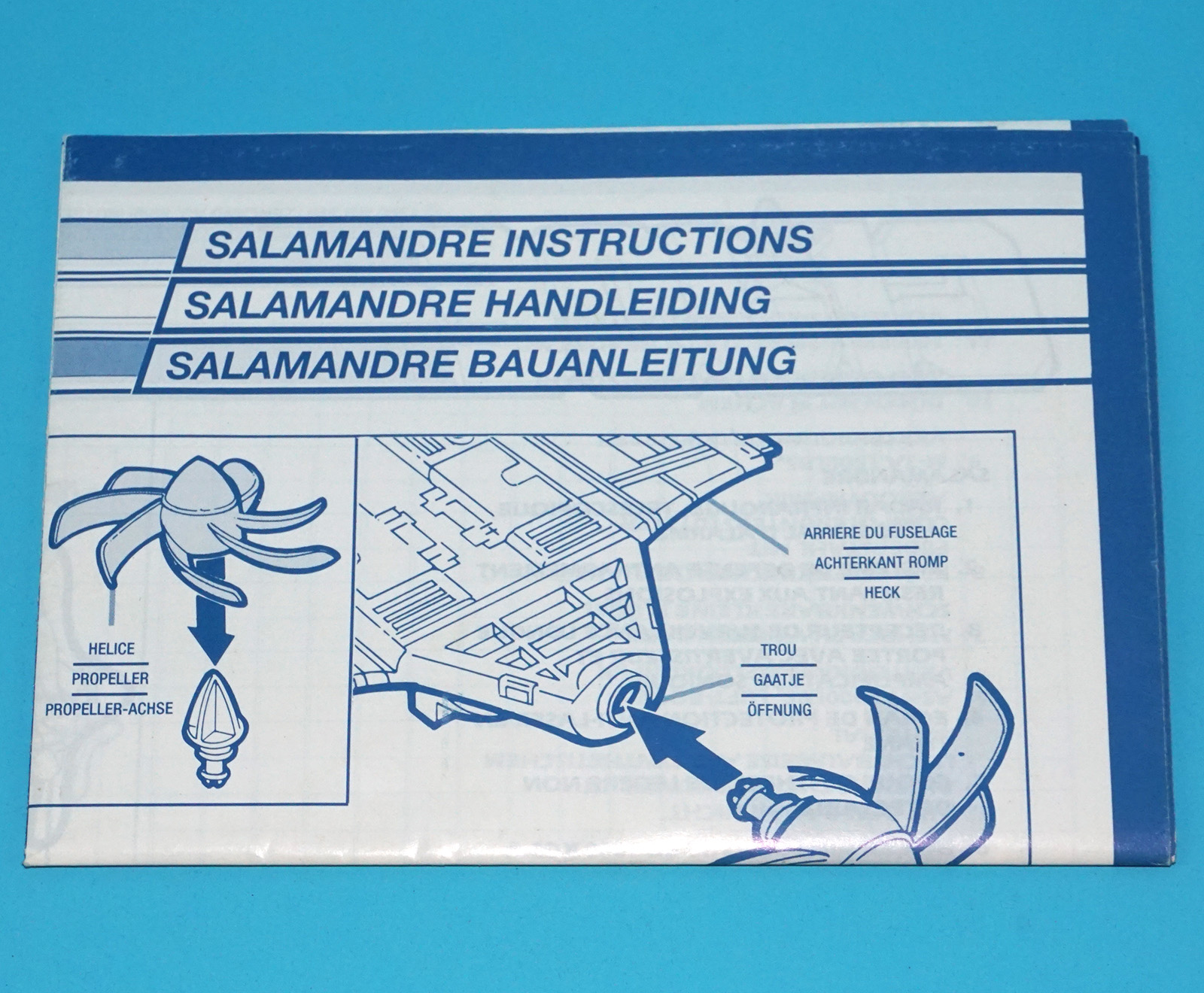 1989 GI JOE MUDFIGHTER SPARE BLUEPRINT INSTRUCTIONS EURO NL FR DE BENELUX HASBRO