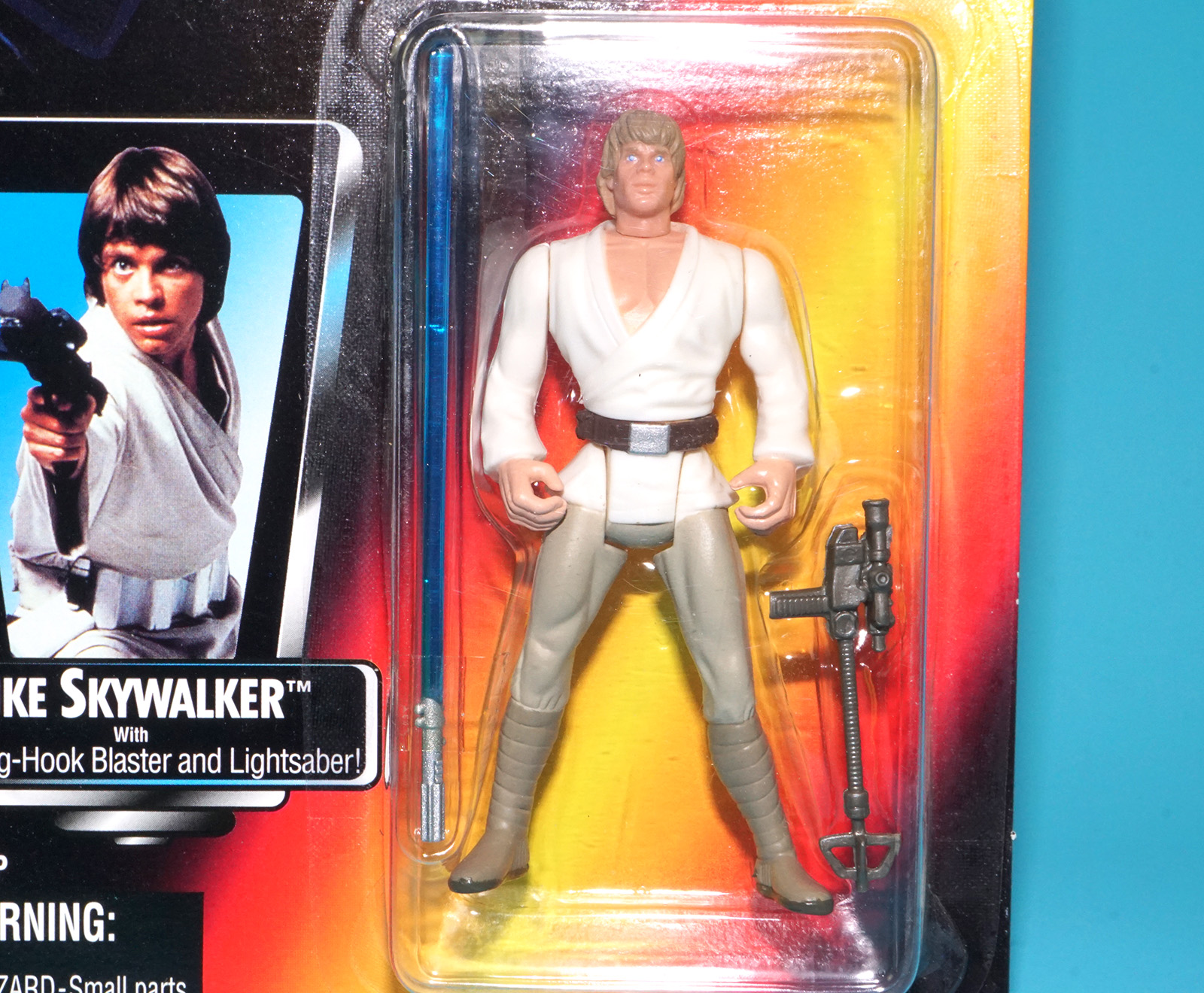 STAR WARS POTF2 LUKE SKYWALKER LONG SABER MOC MOSC US CARD 1995 KENNER - Image 2