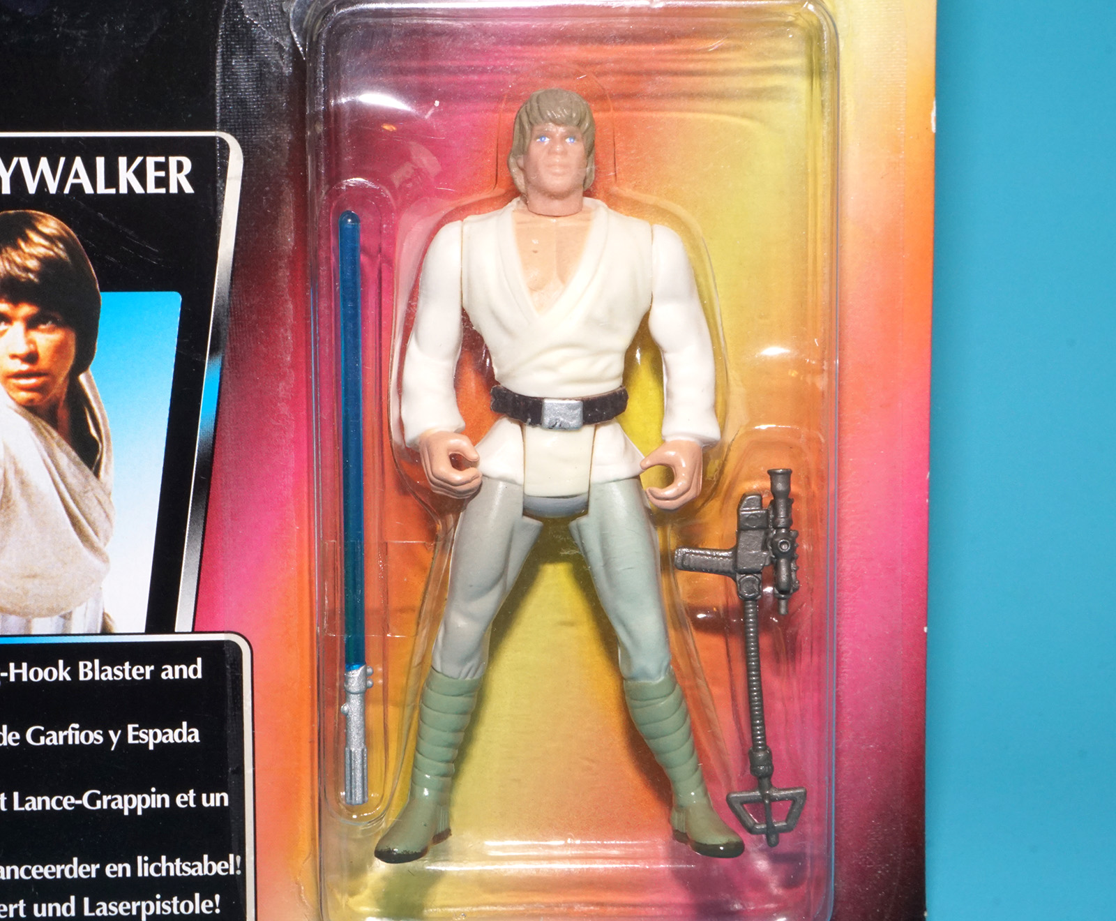 STAR WARS POTF2 LUKE SKYWALKER SHORT SABER MOC MOSC EURO CARD 1995 KENNER - Image 2