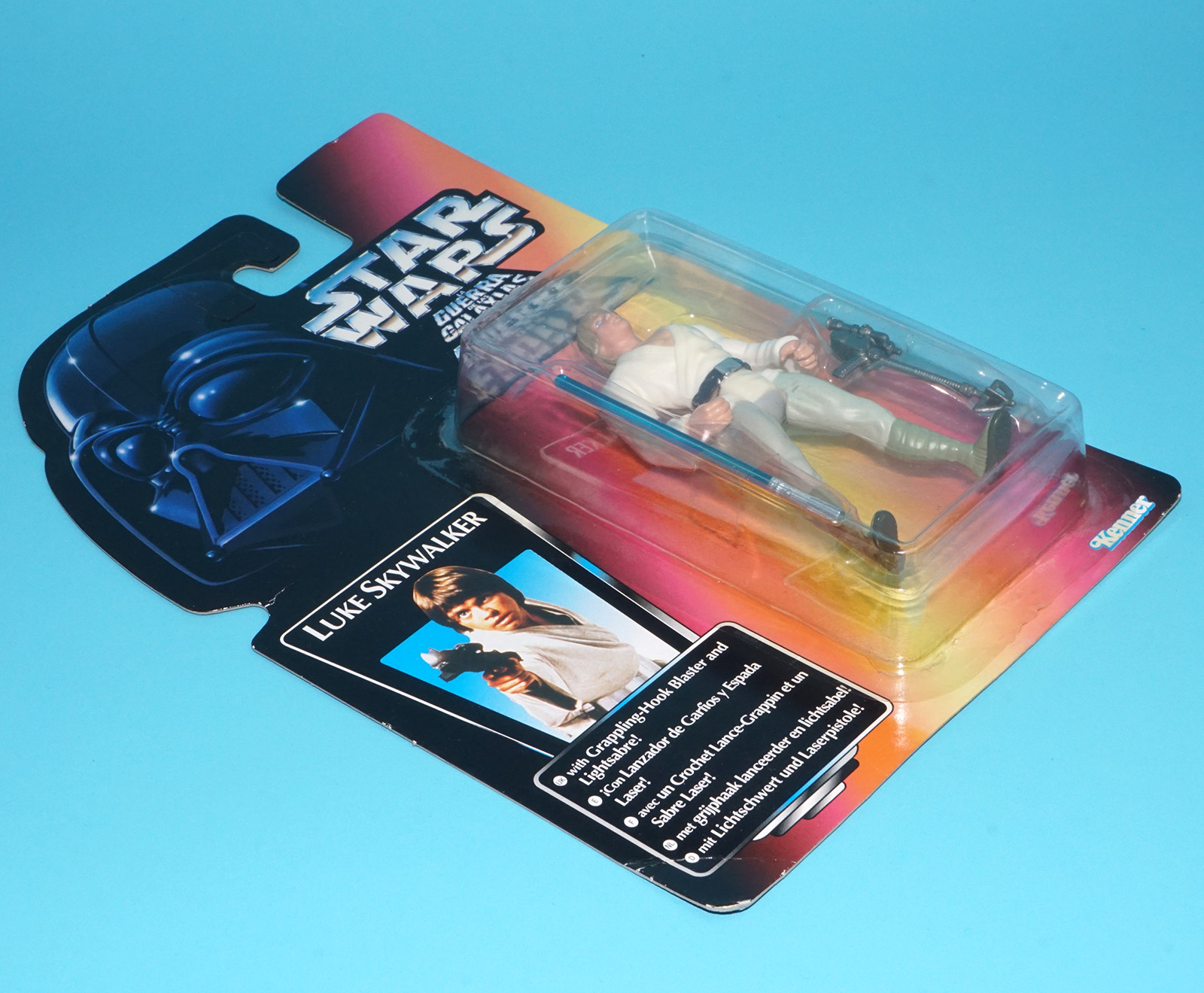 STAR WARS POTF2 LUKE SKYWALKER SHORT SABER MOC MOSC EURO CARD 1995 KENNER - Image 3