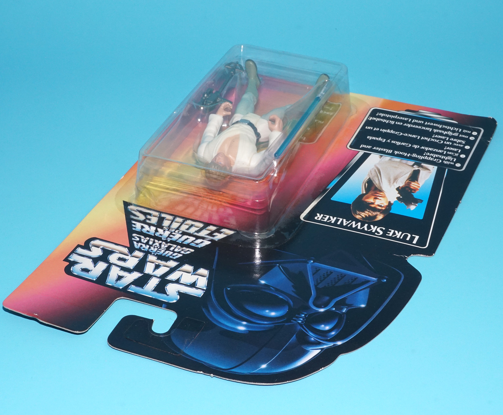 STAR WARS POTF2 LUKE SKYWALKER SHORT SABER MOC MOSC EURO CARD 1995 KENNER - Image 4