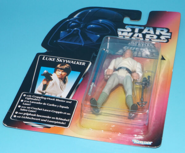 STAR WARS POTF2 LUKE SKYWALKER SHORT SABER MOC MOSC EURO CARD 1995