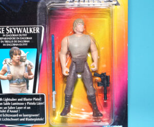 STAR WARS POTF2 LUKE SKYWALKER DAGOBAH OUTFIT SHORT SABER MOC MOSC EURO CARD 1995 KENNER