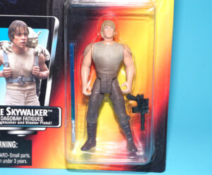 STAR WARS POTF2 LUKE SKYWALKER DAGOBAH OUTFIT SHORT SABER MOC MOSC US CARD 1995 KENNER