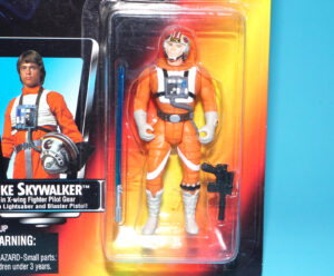 STAR WARS POTF2 LUKE SKYWALKER X-WING PILOT SHORT SABER MOC MOSC US CARD 1995 KENNER