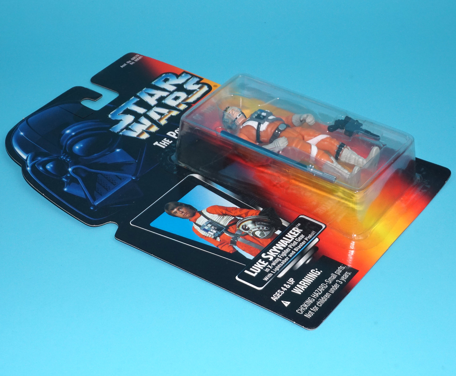 STAR WARS POTF2 LUKE SKYWALKER X-WING PILOT SHORT SABER MOC MOSC US CARD 1995 KENNER - Image 3