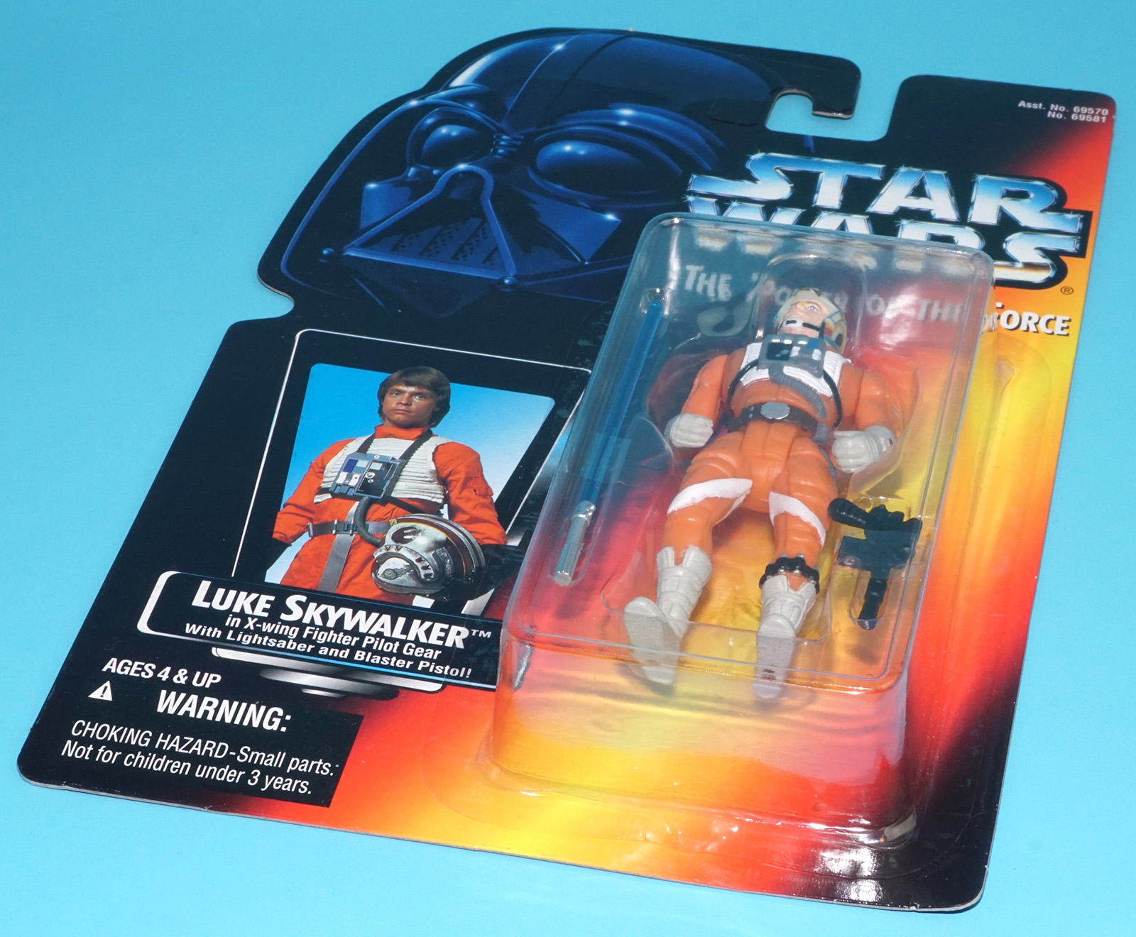 STAR WARS POTF2 LUKE SKYWALKER X-WING PILOT SHORT SABER MOC MOSC US CARD 1995 KENNER - Image 6