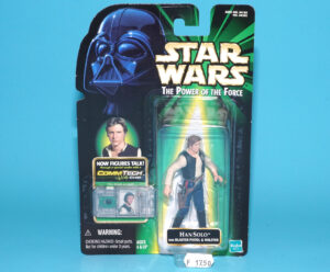 STAR WARS POTF2 HAN SOLO MOC MOSC US COMMTECH CARD 1999 HASBRO