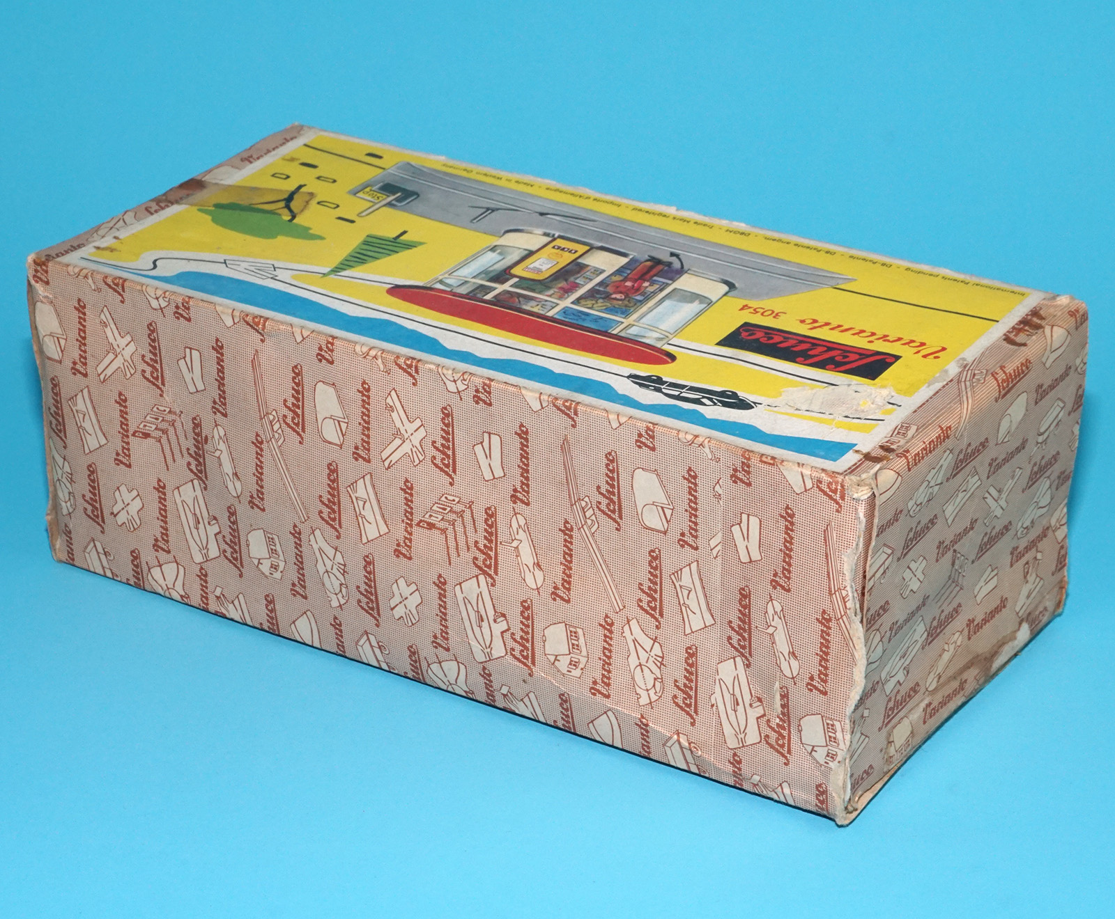 SCHUCO VARIANTO 3054 GAS STATION TANKSTELLE ORIGINAL EMPTY BOX 1950s SCHUCO GERMANY - Image 4