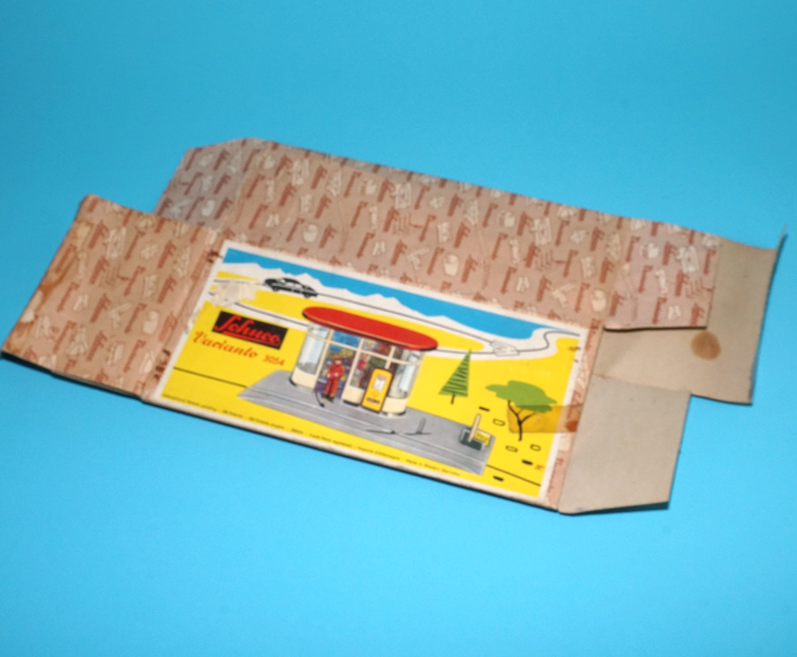 SCHUCO VARIANTO 3054 GAS STATION TANKSTELLE ORIGINAL EMPTY BOX 1950s SCHUCO GERMANY - Image 7