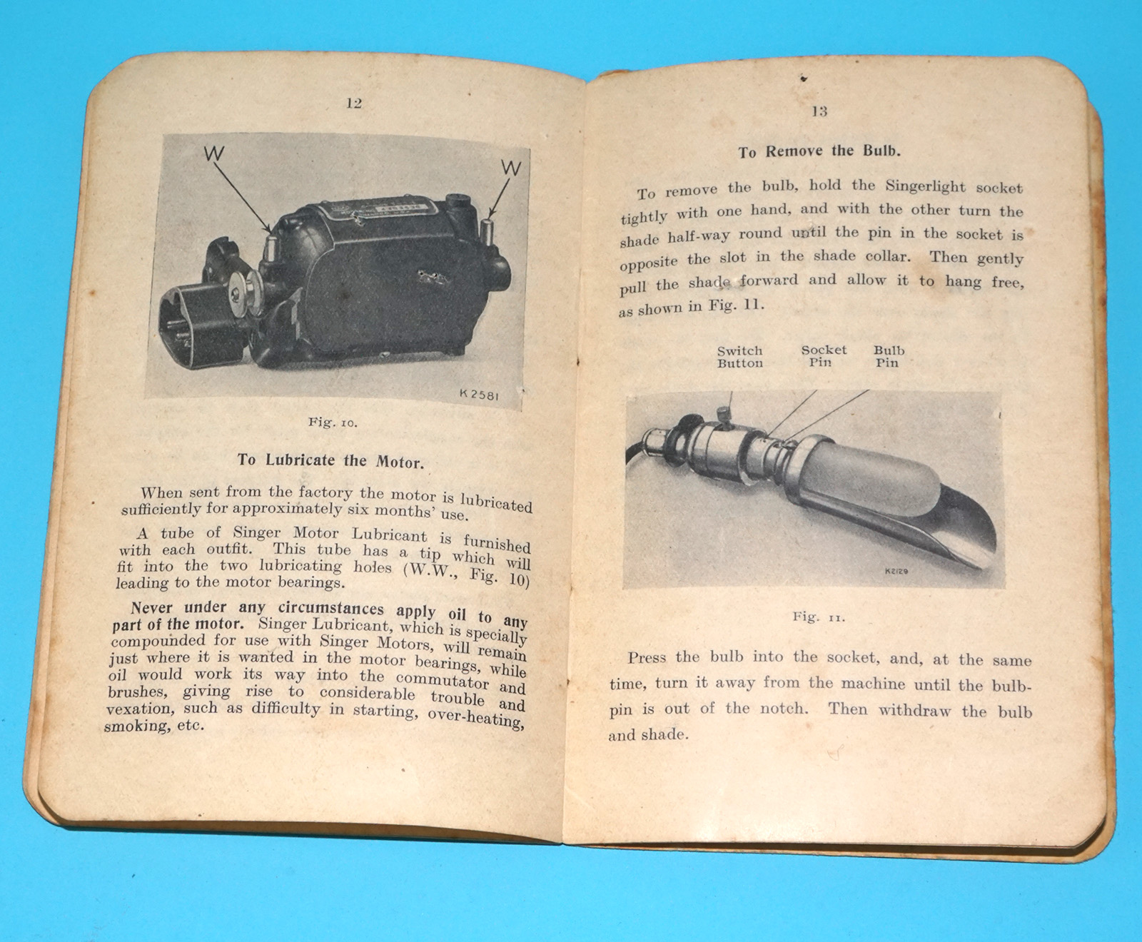 SINGER SEWING MACHINES INSTRUCTIONS B.U.K. ELECTRIC MOTORS 1928 SINGER MANUFACTURING CO - Image 8