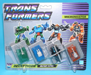 TRANSFORMERS G1 MICROMASTER MILITARY PATROL MOC MOSC EURO SPANISH CARD 1990 HASBRO MB TOYS