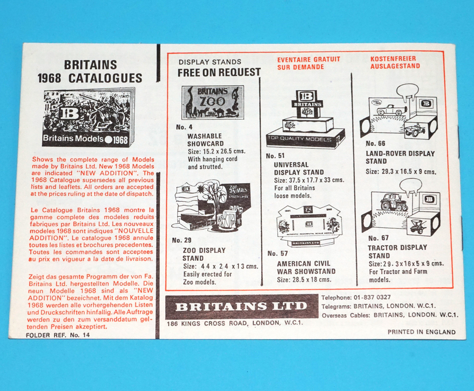 BRITAINS TOY CATALOG 1968 CATALOGUE KATALOG EXPORT - Image 5