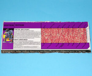 TRANSFORMERS G1 BASE TRYPTICON TECH SPECS NL FR BENELUX EURO 1987 HASBRO