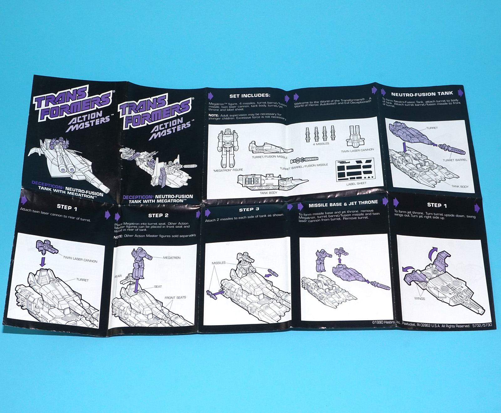 TRANSFORMERS G1 ORIGINAL SPARE INSTRUCTIONS ACTION MASTERS MEGATRON NL FR EURO 1990 HASBRO - Image 2