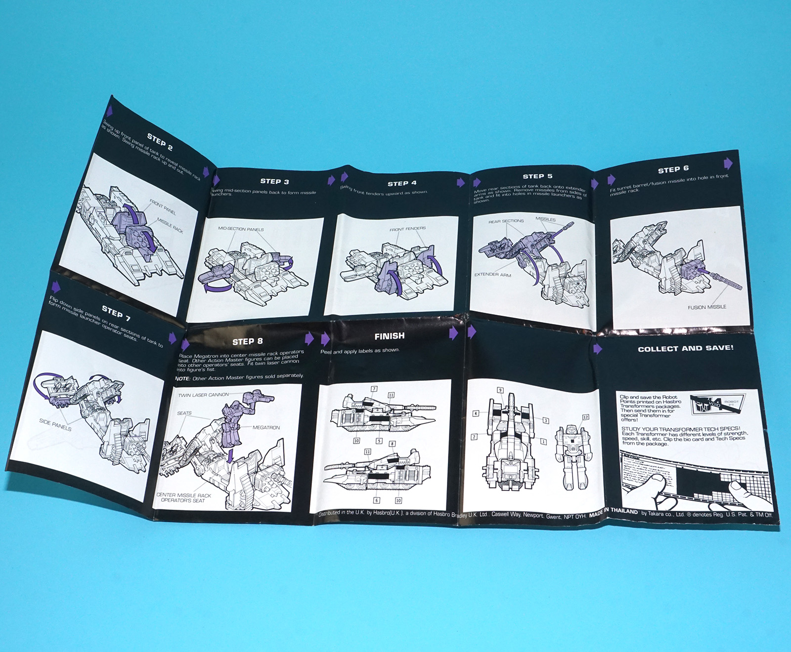 TRANSFORMERS G1 ORIGINAL SPARE INSTRUCTIONS ACTION MASTERS MEGATRON NL FR EURO 1990 HASBRO - Image 3