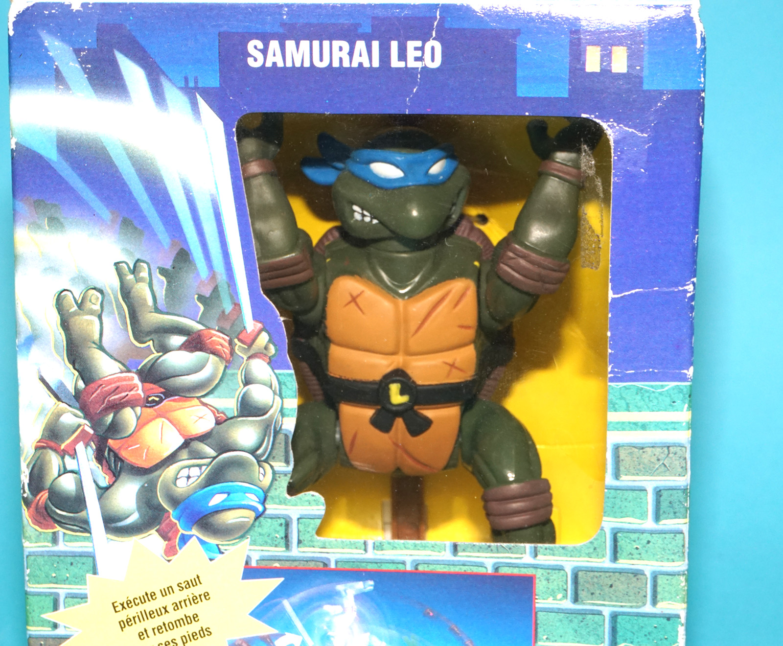 TMNT TEENAGE MUTANT NINJA TURTLES NINJA ACTION SAMURAI LEO MIB MISB SEALED EURO HERO BOX 1993 PLAYMATES IDEAL - Image 2