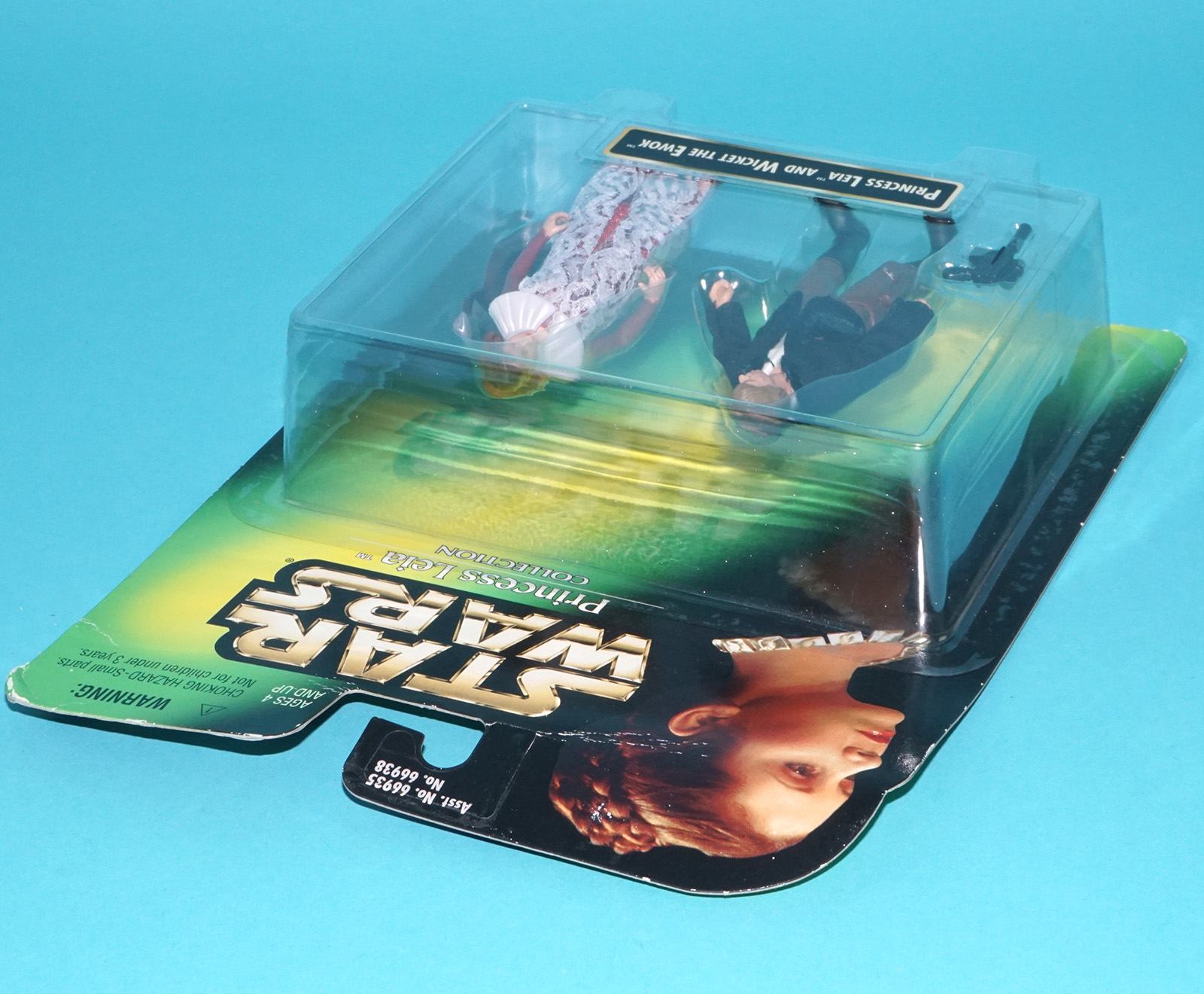 STAR WARS PRINCESS LEIA COLLECTION HAN SOLO & LEIA MOC MOSC MISCARD ERROR 1997 KENNER READ - Image 4