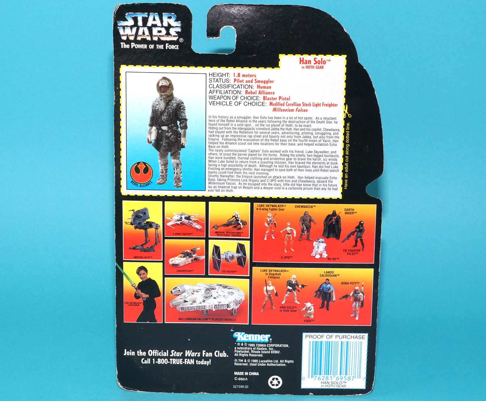 STAR WARS POTF2 HAN SOLO HOTH GEAR MOC MOSC US CARD 1995 KENNER - Image 7
