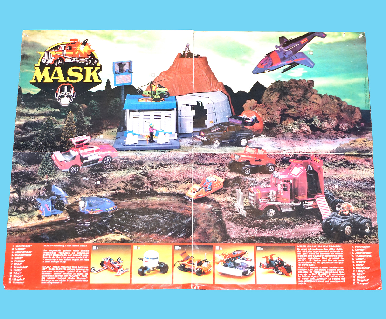 M.A.S.K FOLDOUT POSTER 1985 KENNER TONKA KPT HOLLAND HTF