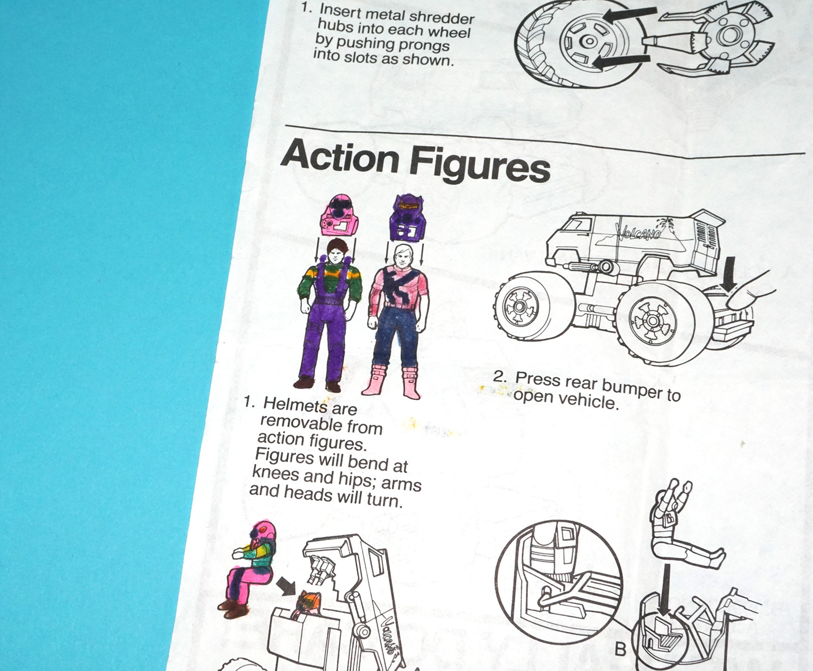 M.A.S.K ORIGINAL SPARE VOLCANO INSTRUCTIONS SHEET INSERT USA 1986 KENNER - Image 4