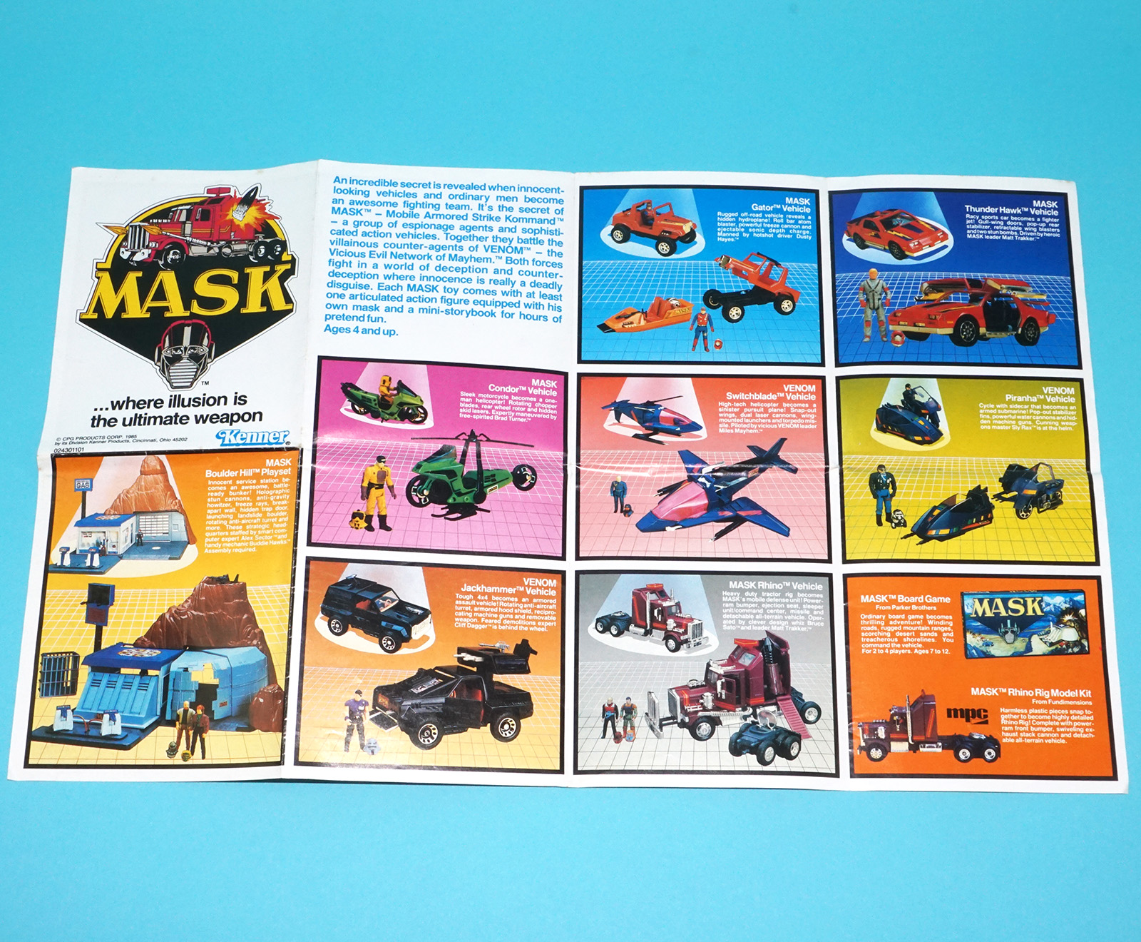 M.A.S.K CATALOG KATALOG FOLDOUT POSTER USA BOX INSERT 1985 KENNER - Image 3