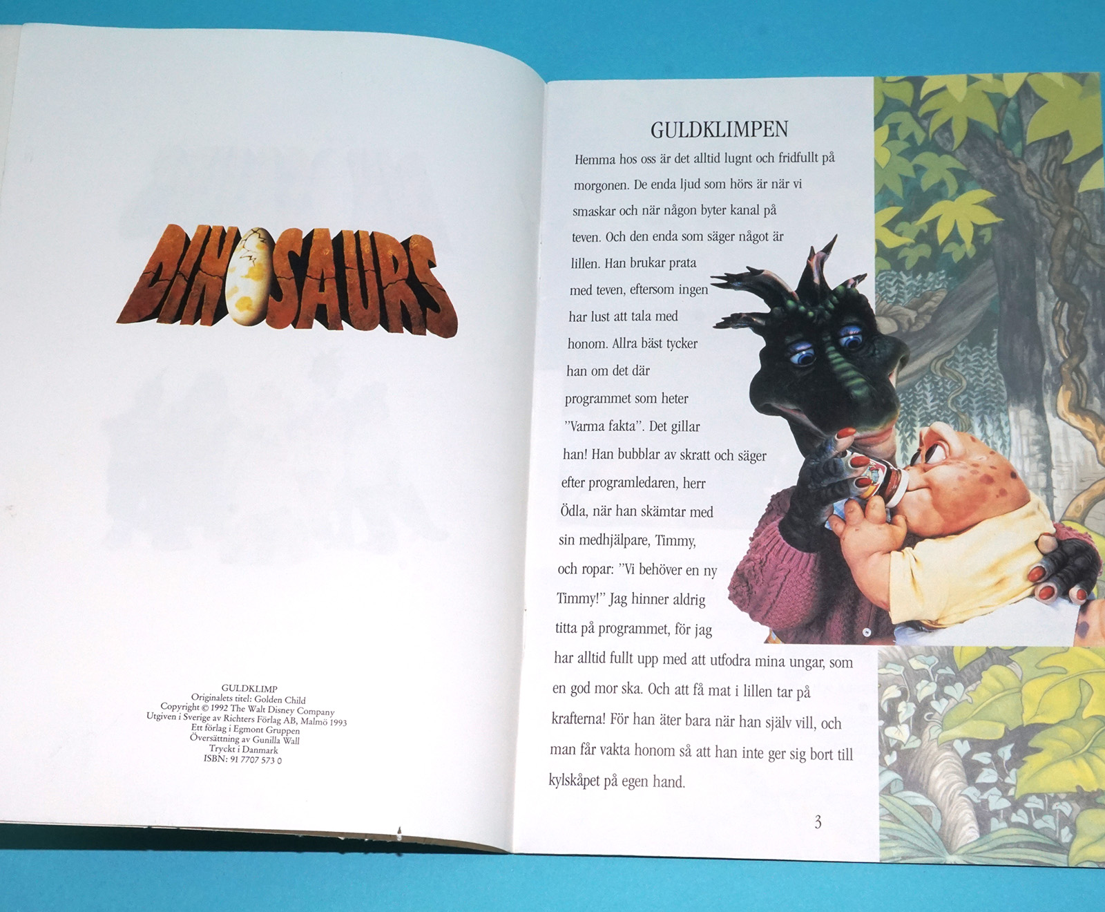 DINOSAURS GOLDEN CHILD STORY BOOK SWEDISH GULDKLIMPEN 1992 RICHTERS JIM HENSON DISNEY - Image 4