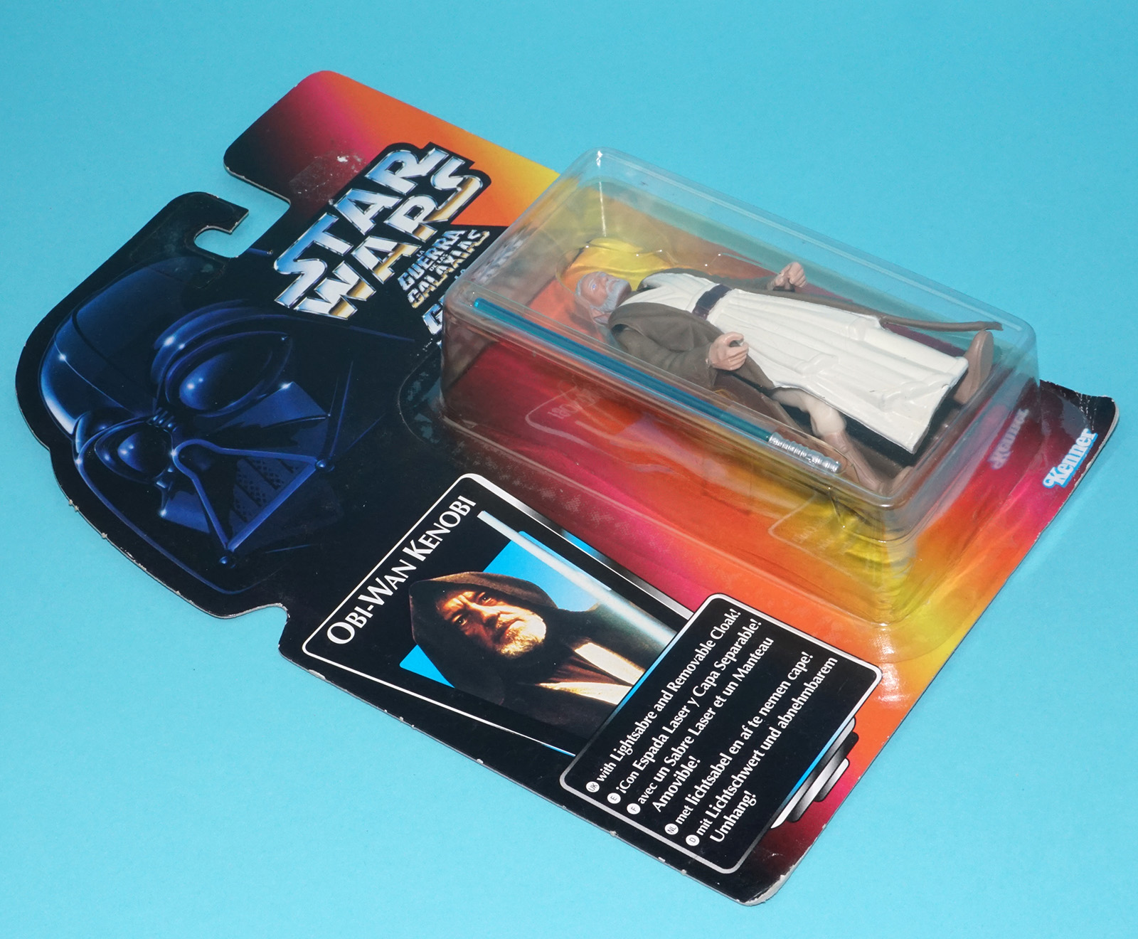 STAR WARS POTF2 OBI-WAN KENOBI LONG SABER MOC MOSC EURO CARD 1995 KENNER - Image 3