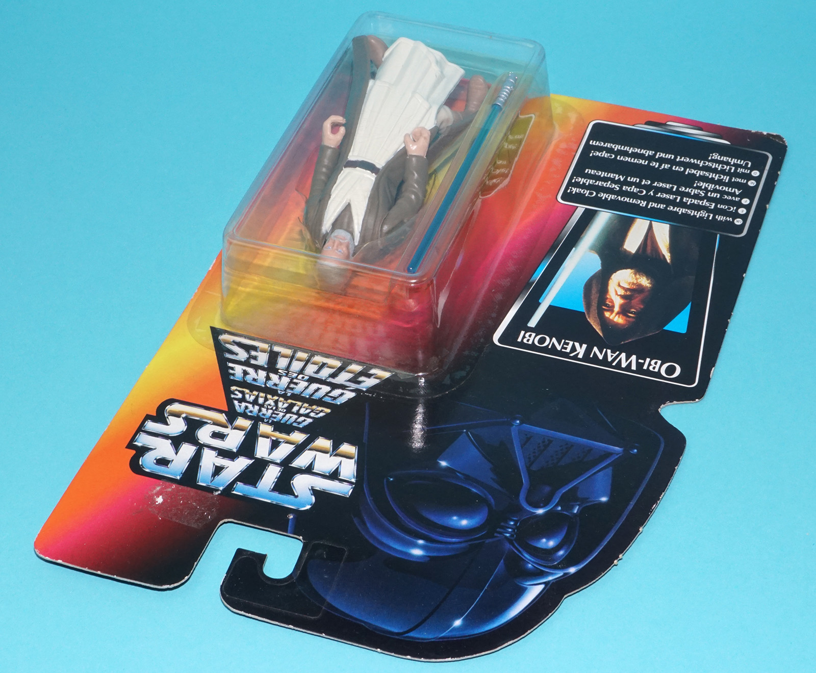 STAR WARS POTF2 OBI-WAN KENOBI LONG SABER MOC MOSC EURO CARD 1995 KENNER - Image 4